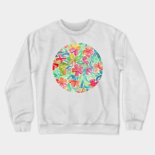 Tropical Floral Watercolor Painting Crewneck Sweatshirt